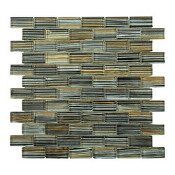 Grey and Golden Modern Art Glass Mosaic Tiles (Brick Pattern & Glass) - Home Accessories & Decor