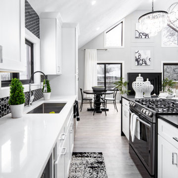 Black & White Modern Glamour with Green Accents