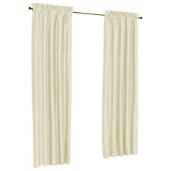 Carly Lace Curtain Panel With Attached Valance With Tassels - Traditional -  Curtains - by Brown's Linens and Window Coverings