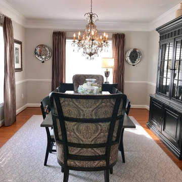 Transitional Living & Dining Room Layered with textures- Rose T. Bien-Aime