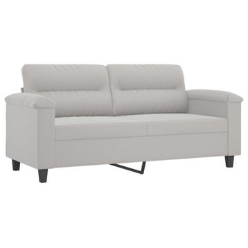 vidaXL Sofa Upholstered Love Seat Sofa for Leisure Light Gray Microfiber Fabric