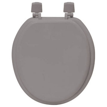 Round Molded Wood Toilet Seat 17 Inches, Brown