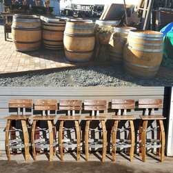 Custom Bar Stools made from Wine Barrels - Outdoor Bar Stools And Counter Stools