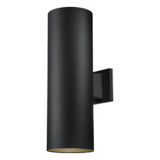 2-Light Black Exterior Wall Mount