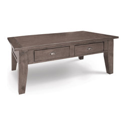 Coastal Solid Wood Coffee Table with Drawers - Coffee Tables