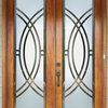 Front Door - Demi Circle - Hickory - 36" x 80" - Knob on Right - Pull Open