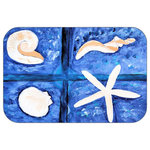 Mary Gifts By The Beach - Sea Shore Plush Bath Mat, 20"x15" - Bath mats from my original art and designs. Super soft plush fabric with a non skid backing. Eco friendly water base dyes that will not fade or alter the texture of the fabric. Washable 100 % polyester and mold resistant. Great for the bath room or anywhere in the home. At 1/2 inch thick our mats are softer and more plush than the typical comfort mats.Your toes will love you.