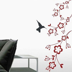 Hummingbird Feeder Wall Art Design - Wall Decals