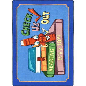 Kid Essentials, Language And Literacy Check Us Out Rug, 5'4"X7'8"