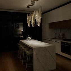 Heavy Rain. Large Light Drops. - Kitchen Island Lighting