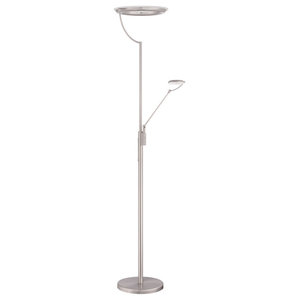 Crystal 70 Modern Chrome 3 Light Led Torchiere Floor Lamp With
