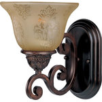 Maxim - Symphony 1-Light Wall Sconce, Oil Rubbed Bronze With Screen Amber Glass/Shade - In either Screen Amber or Soft Vanilla Glass the sharp angles of the Oil Rubbed Bronze body modernizes and inspires.