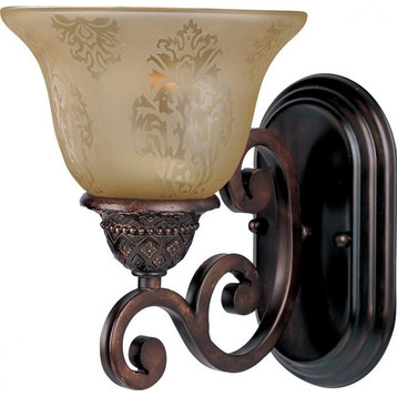 Symphony 1-Light Wall Sconce, Oil Rubbed Bronze With Screen Amber Glass/Shade