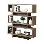 Monarch Specialties Dark Taupe Reclaimed-Look 55" Modern Bookcase