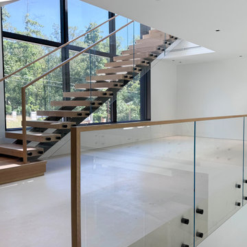 Project #126 | Contemporary Staircases with Integrated LEDs & Glass Railing