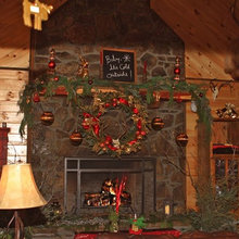 Deborahs lodge style Christmas fireplace