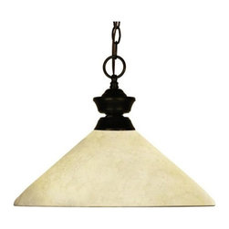 Z-Lite - Chance One-Light Bourbon Bronze Dome Pendant with Angled Golden Mottle Glass Sha - Pendant Lighting