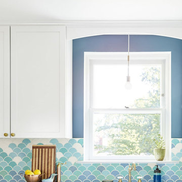Artfully Bold Moroccan Fish Scale Kitchen