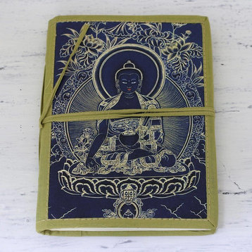 Buddha, Blue Cotton-Bound Journal