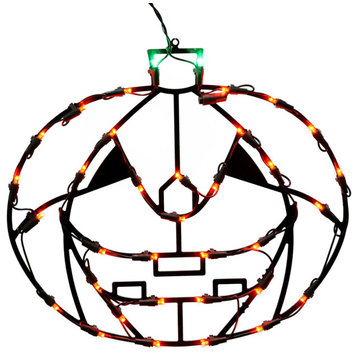 Vickerman X490455 16" Pumpkin Wire Silhouette With 35 Led Lights