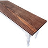 Red Mahogany and White bench with Turned Legs, 66"