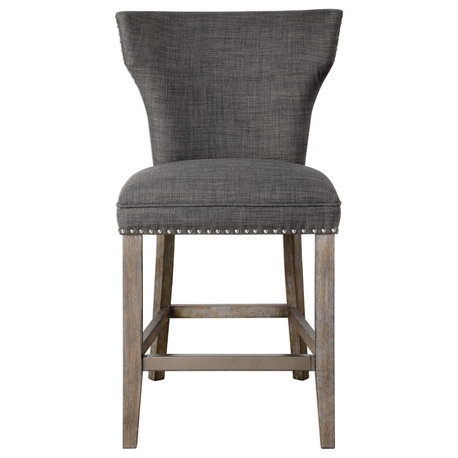 Uttermost Arnaud Charcoal Counter Stool