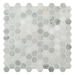 M. S. International Inc. - Marble Tile: Greecian White Hexagon 12 in. x 12 in. Polished Marble Mesh-Mounted - Tile