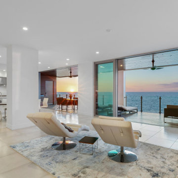 Contemporary Sitting Area with Gulf Views — Siesta Key Condo