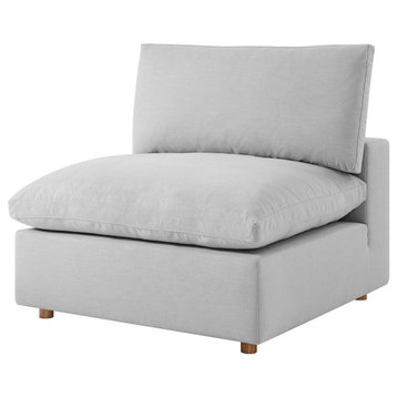 Modular Sofa Middle Chair, Gray, Fabric, Modern, Lounge Hotel Hospitality