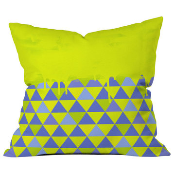 Jacqueline Maldonado Triangle Dip Lime Outdoor Throw Pillow