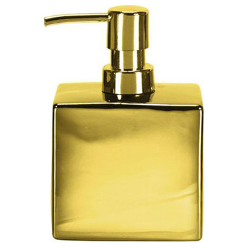 Elegant Gold Porcelain Bathroom Accessories, Glamour, Soap Dispenser