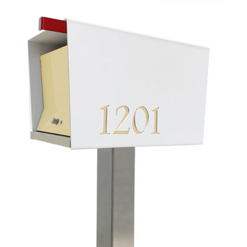 UpTown Box with Locking doors. Modern Pole Mounted Mailbox, Pole not included.,