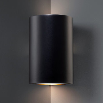 Ambiance Cylinder Corner Sconce Wall Sconce, Matte Black, Dedicated LED