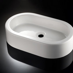 WS Bath Collections Acquaio 53715 Vessel Sink in Ceramic 22.8" x 13.6" - Bathroom Sinks