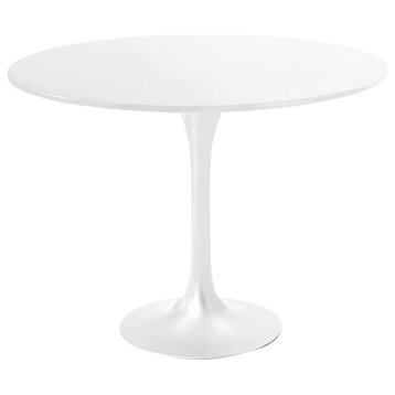 Saarinen Round Dining Table White Laminate Top, 36"