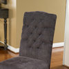 Clark Tufted-Back Fabric Dining Chairs, Set of 2, Dark Gray