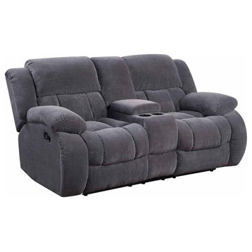 Coaster Weissman Grey Reclining Loveseat 77.5x41x40 Inch