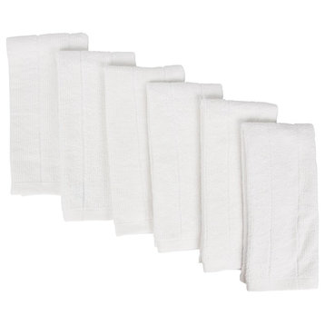 Fabbrica Home Bamboo Rayon Kitchen Drying Towels, Set of 6, Gray, White