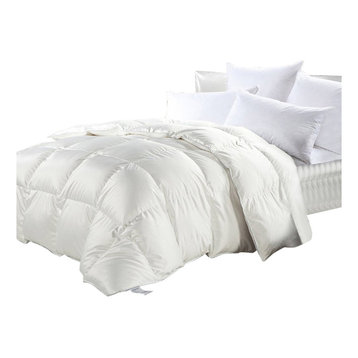 Luxurious Goose Down Comforter 1200 Thread Count, 70 Oz, California King, White