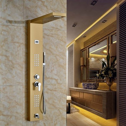 Fontana Gold Finish Massage Shower Panel - Shower Panels And Columns