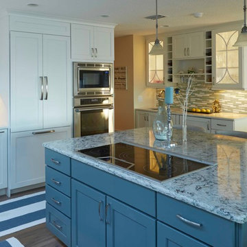 New Coastal Relaxed Kitchen, Dining and Family Room