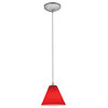 Martini LED Cord Pendant, Brushed Steel, Red