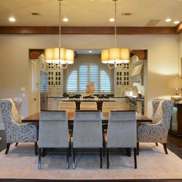 Transitional Dining room by Carrie Maniaci, M2 Design Group