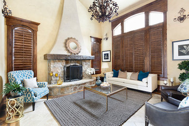Tuscan living room photo in Salt Lake City