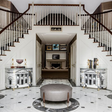 JamesYarosh.com : Foyer renovation - Stone, Panel Molding, Stairs & Furnishings