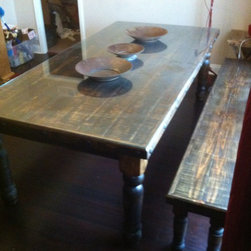 Rustic Dinning Table & Benches - Dining Benches