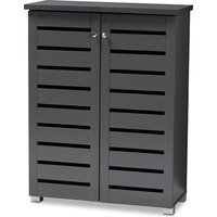 Adalwin 2-Door Wooden Entryway Shoe Storage Cabinet, Dark Gray