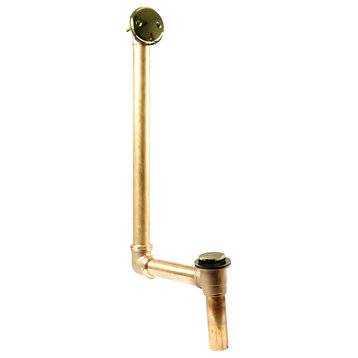 Direct Connect Overflow with Tip-Toe Trim and 2-Hole Overflow Cover, Polished Brass