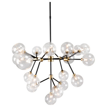 Timothy 20-Light Iron and Glass Chandelier by Kosas Home