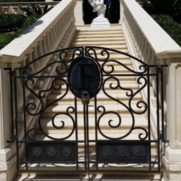River Oaks Bronze Walk gate with initials